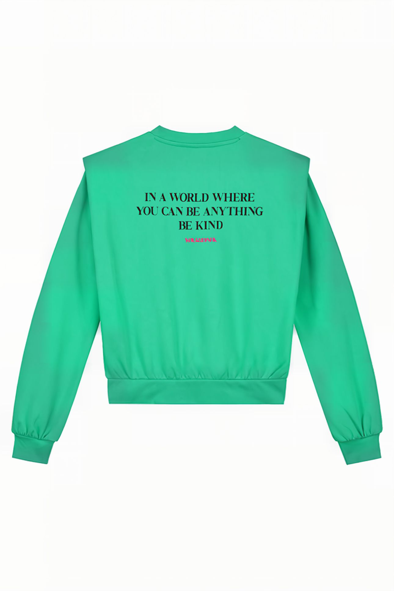 PADDED SHOULDER SWEATER HYPER GREEN 2