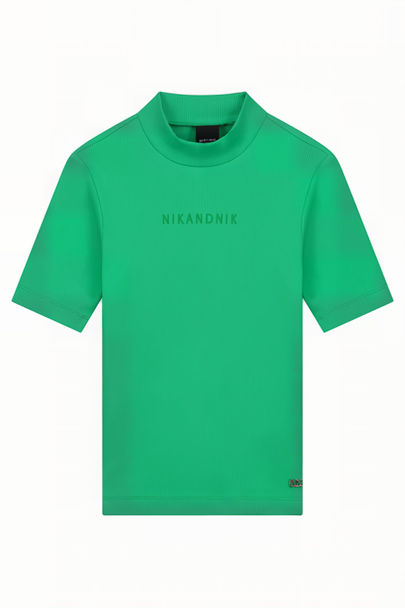 RIB TOP TURTLE NECK HYPER GREEN 1