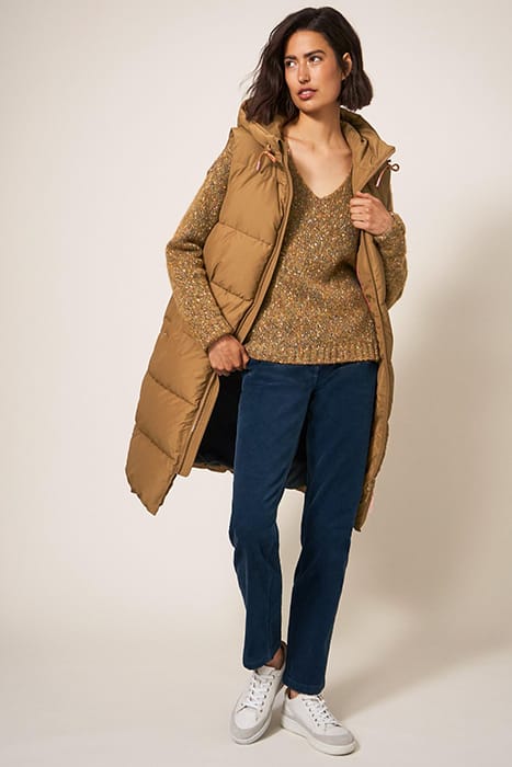 EMBER QUILTED GILET MID TAN 3