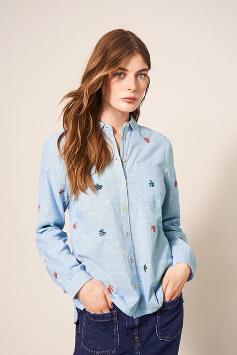 SOPHIE EMBROIDERED SHIRT BLUE 1