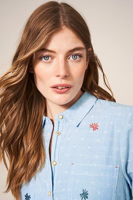 SOPHIE EMBROIDERED SHIRT BLUE 4