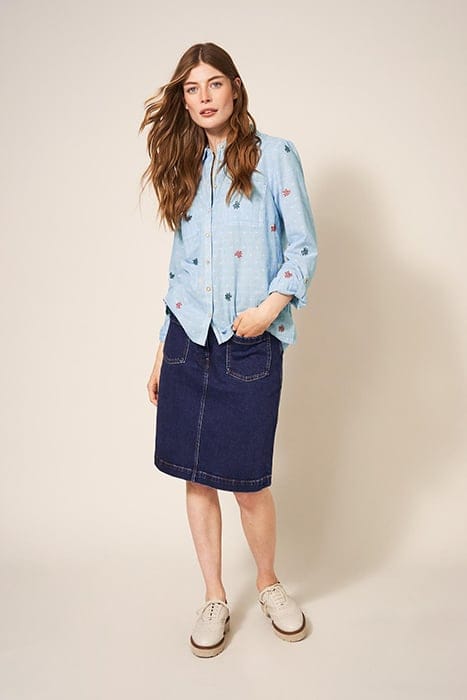 SOPHIE EMBROIDERED SHIRT BLUE 2