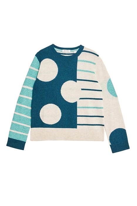 JADE SPOT/STRIPE JUMPER TEAL 2