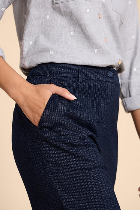 BELLE TWEEDY WIDE LEG TROUSER NAVY 4