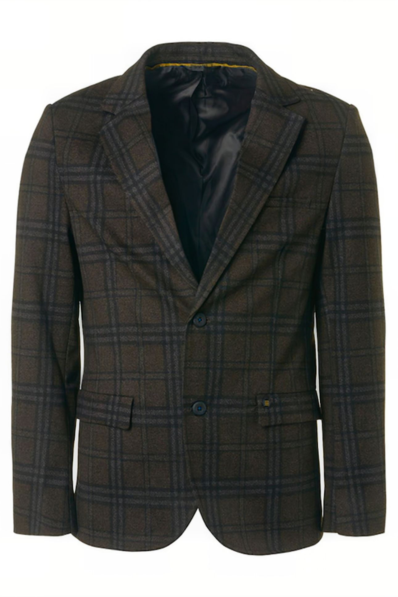 BLAZER JERSEY STRETCH CHECK COFFEE 4