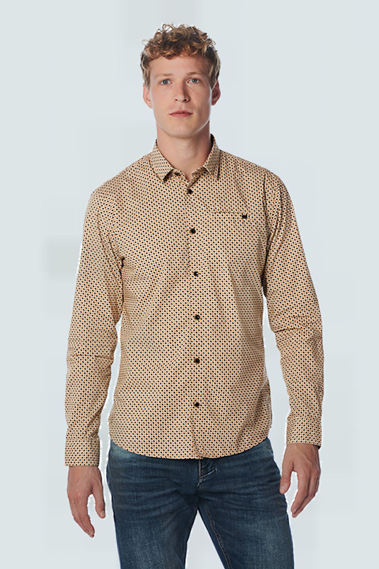 SHIRT STRETCH ALLOVER PRINTED OFFWHITE 1