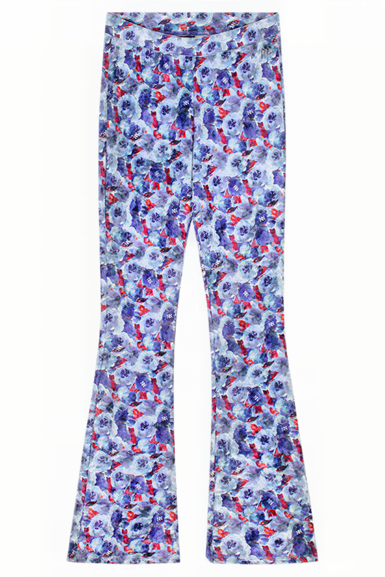 VELVET FLOWER FLARED PANTS VIOLET 2