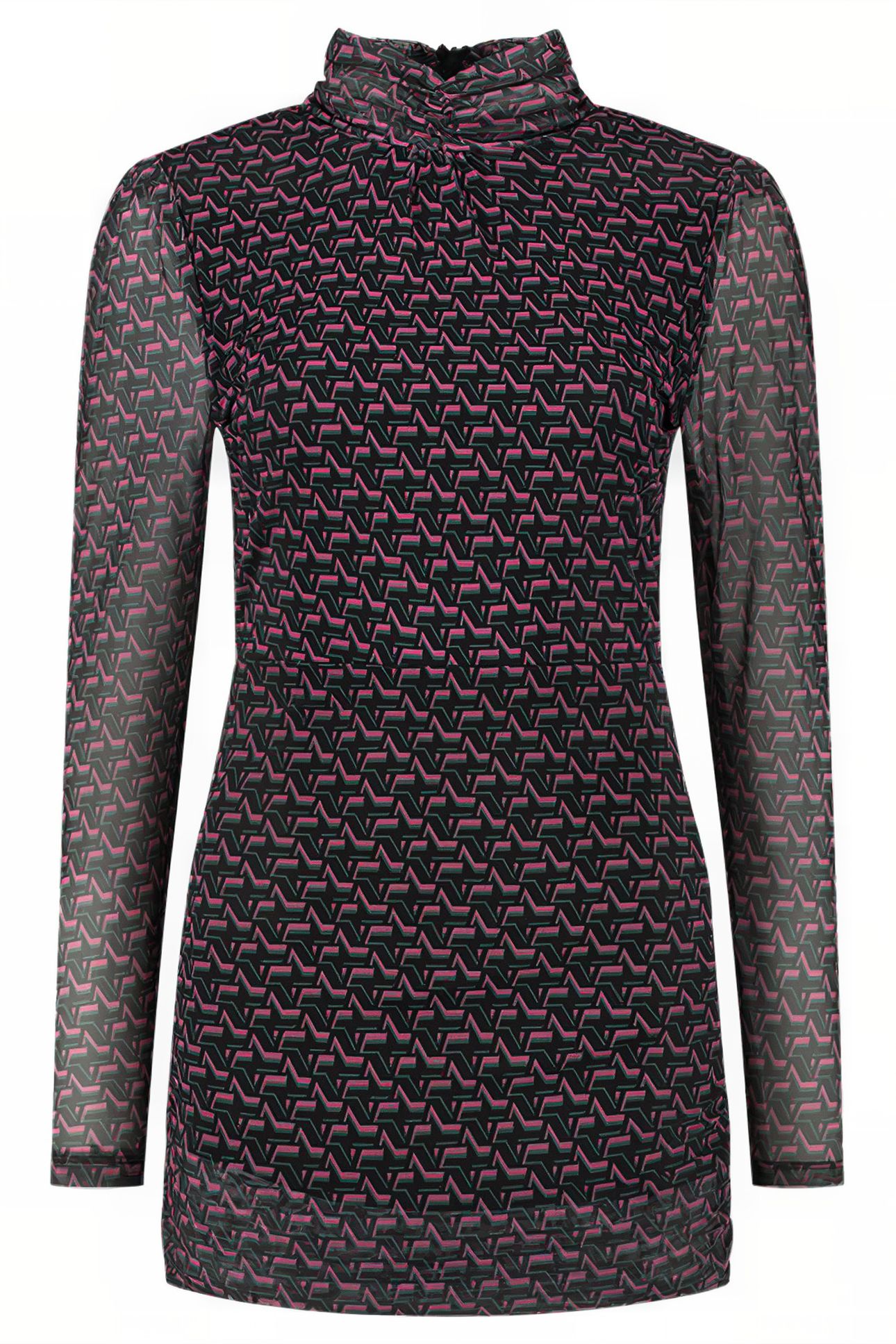 VALLY DRESS BLACK/RASPBERRY ROSE 2