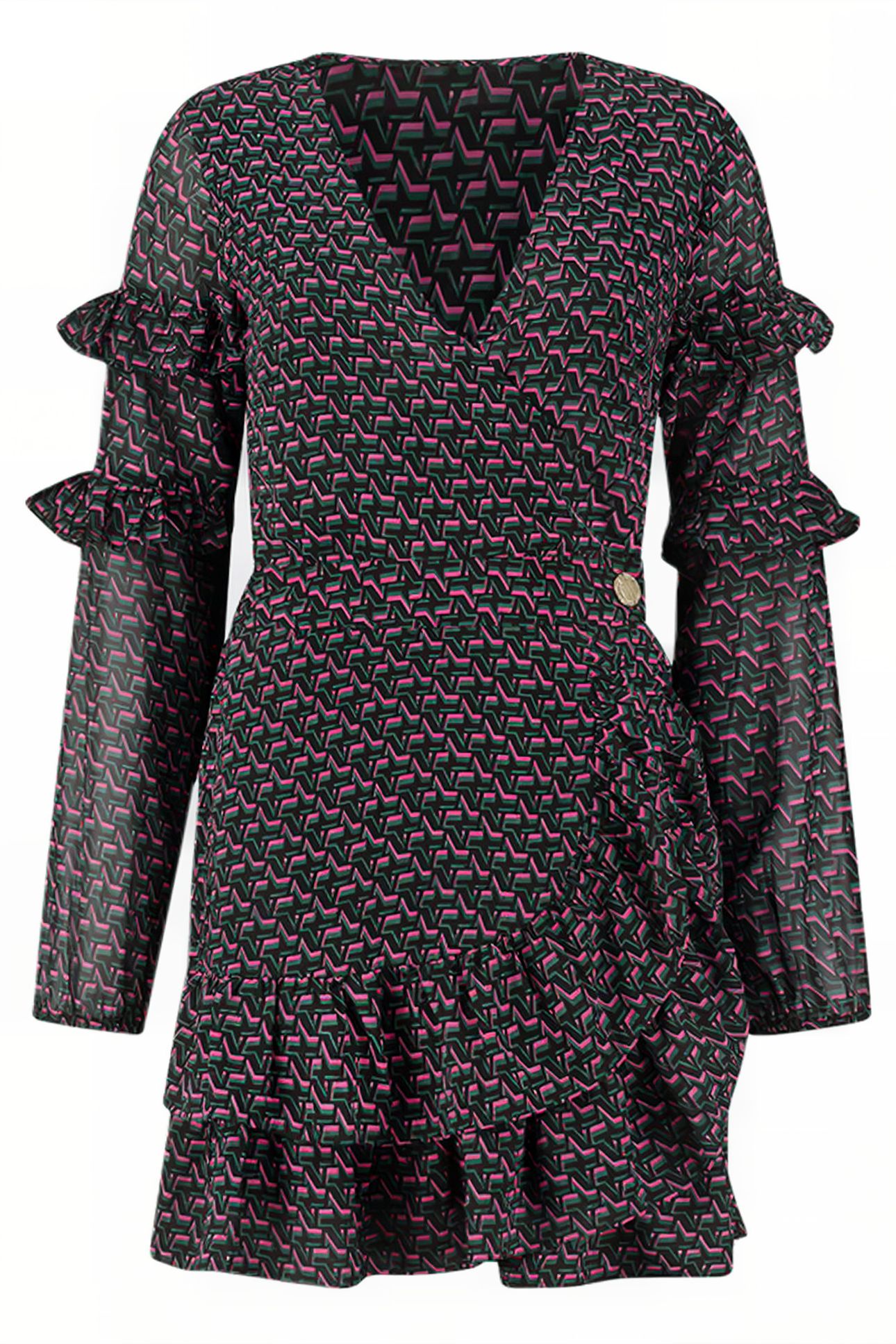 VANNA DRESS BLACK/RASPBERRY ROSE 2