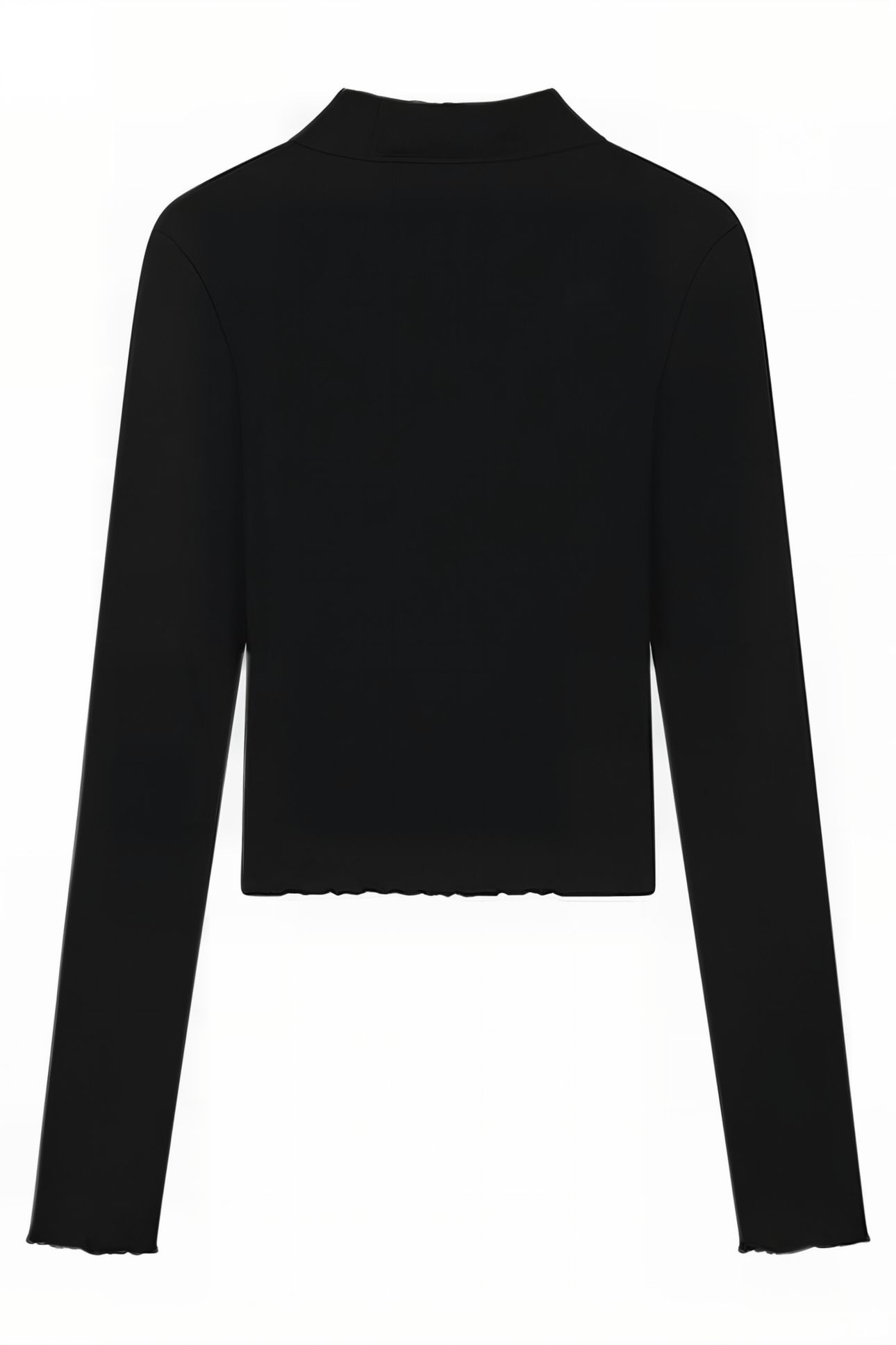 RIB TOP TURTLE LS CROPPED BLACK 2