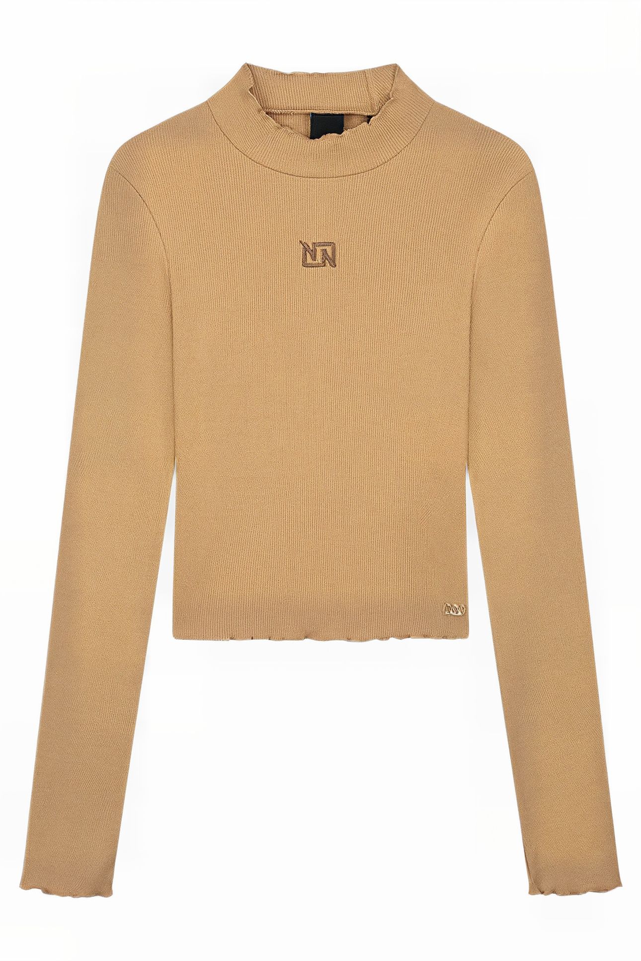 RIB TOP TURTLE LS CROPPED CAMEL 1