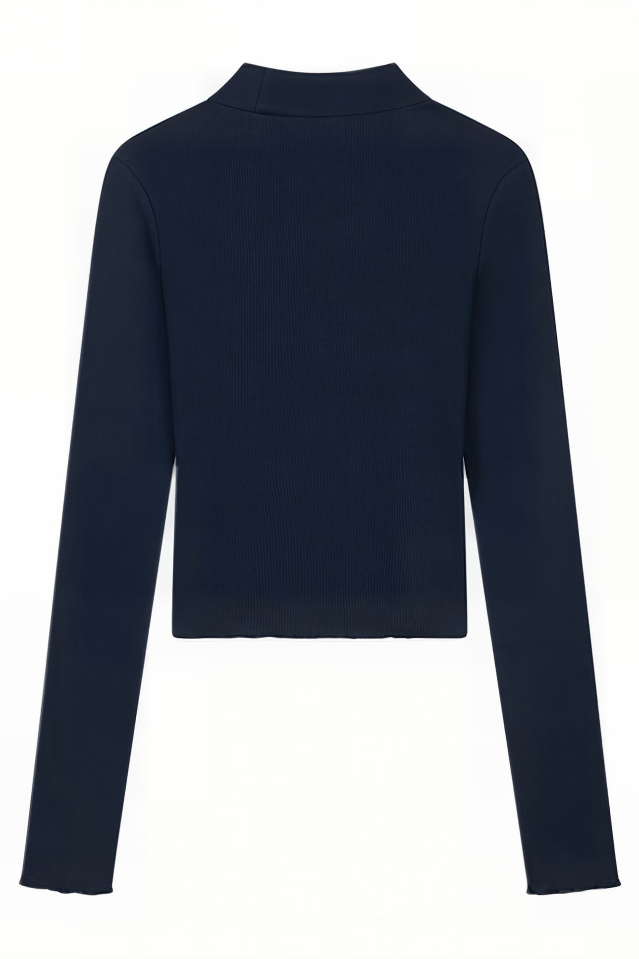 RIB TOP TURTLE LS CROPPED ROYAL BLUE 2