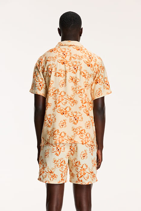 MEN SHORTSLEEVE WASHED FLOWER LIGHT BEIGE 2