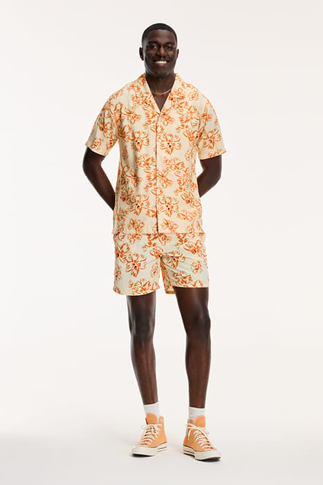 MEN SHORTSLEEVE WASHED FLOWER LIGHT BEIGE 3