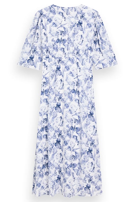 MIDI WRAP DRESS WITH KNOT DETAIL SHELL BATIK BLUE 4