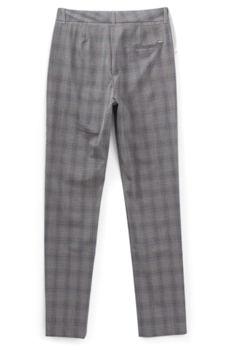 GREY PRINCE OF WALES MOTIF SLIM TROUSERS 4