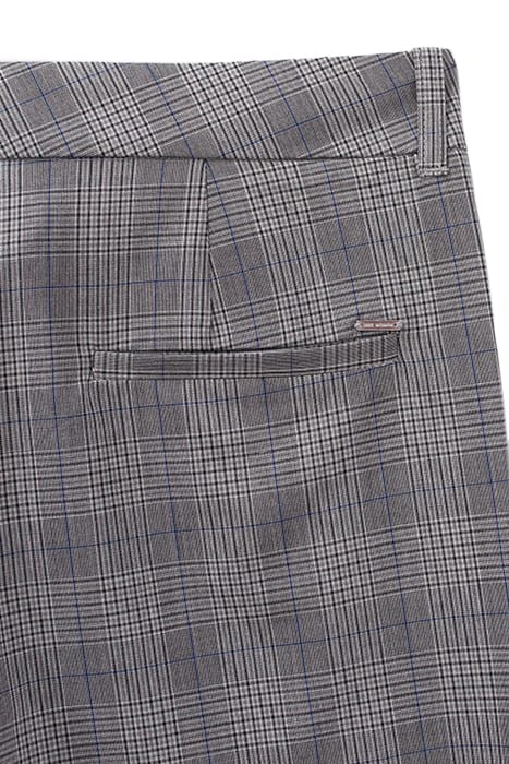 GREY PRINCE OF WALES MOTIF SLIM TROUSERS 5