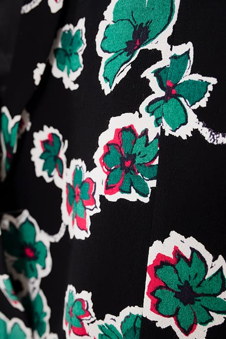 BLACK SUIT JACKET WITH GREEN FLOWERS PRINT 7