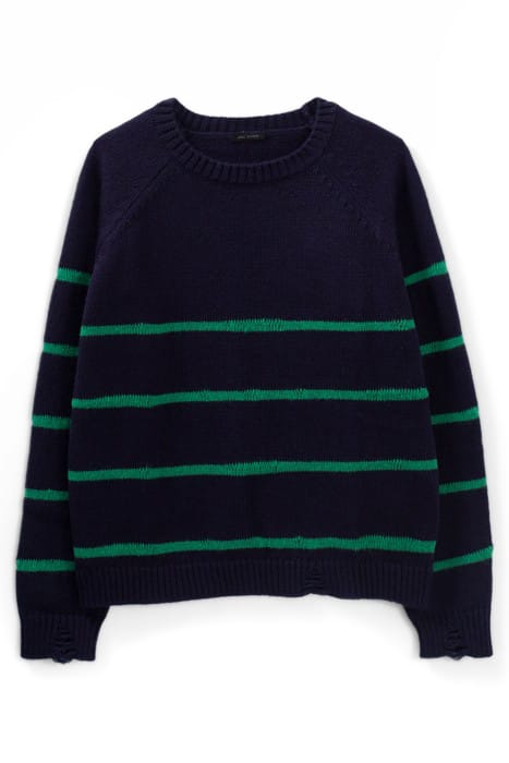 NAVY KNIT SWEATER WITH GREEN STRIPES 4