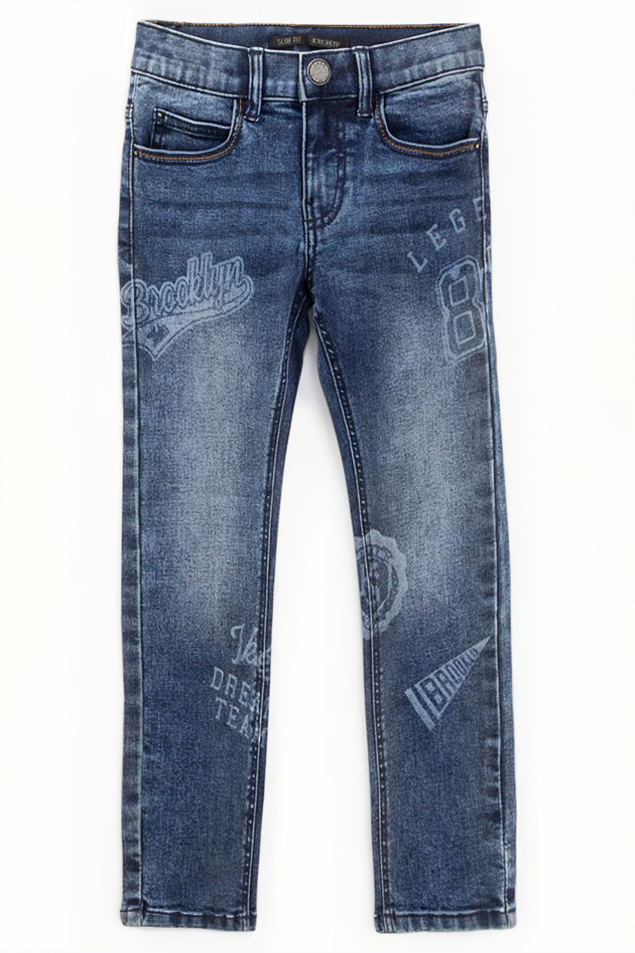 BOYS’ BLUE SLIM JEANS WITH PRINT 1