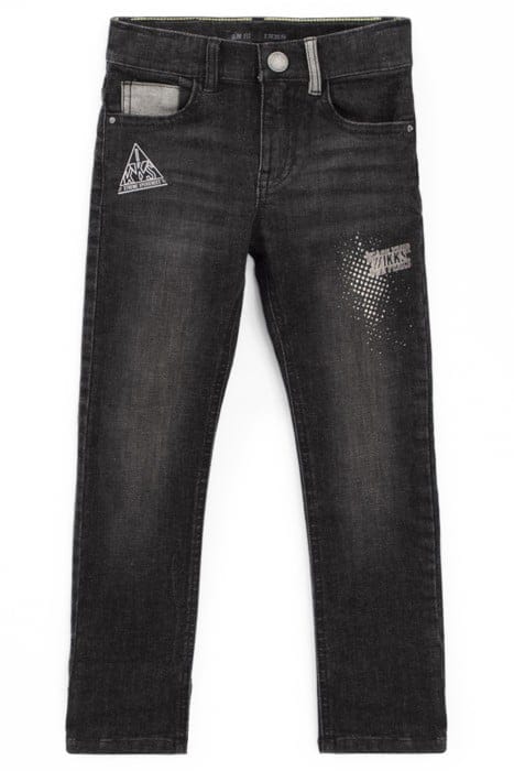 BOYS’ GREY SUPER-RESISTANT SLIM JEANS WITH PRINT 1