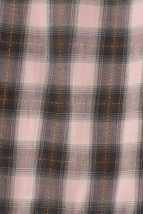 GIRLS’ PINK WITH KHAKI CHECK DRESS WITH SMOCKED COLLAR 6