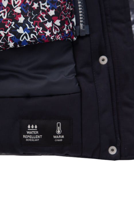 GIRLS’ 2-IN-1 NAVY PARKA AND STAR-PRINT PADDED JACKET 7