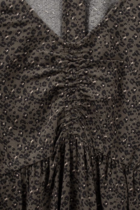 GIRLS’ KHAKI LEOPARD PRINT LENZING™ ECOVERO™ DRESS 4