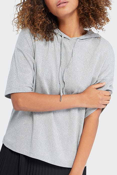 SILVER KNIT HOODED TOP 1