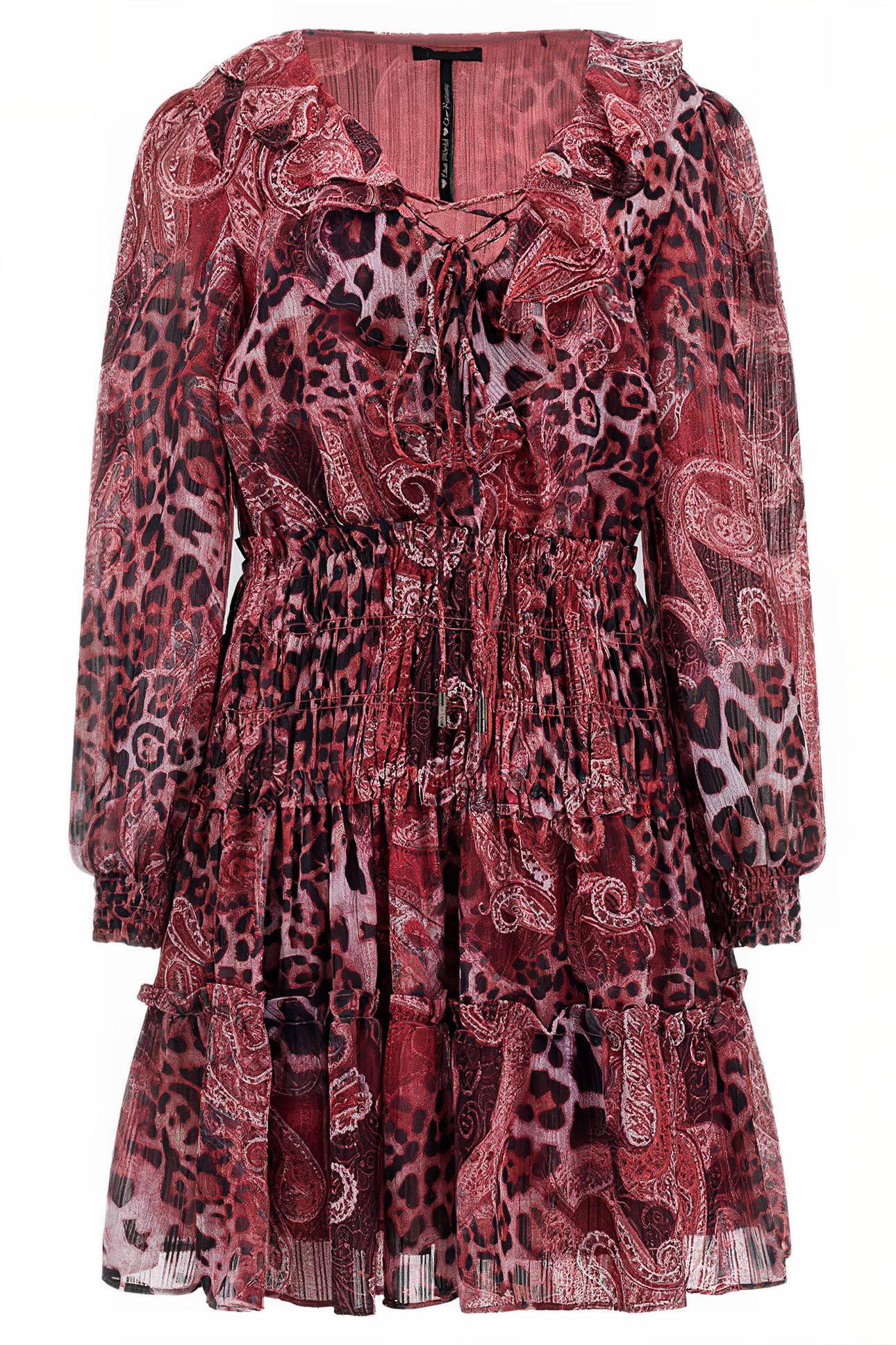 GUESS ECO LS LACE UP FLARED LU PURPLE KASHMIR PRINT 4