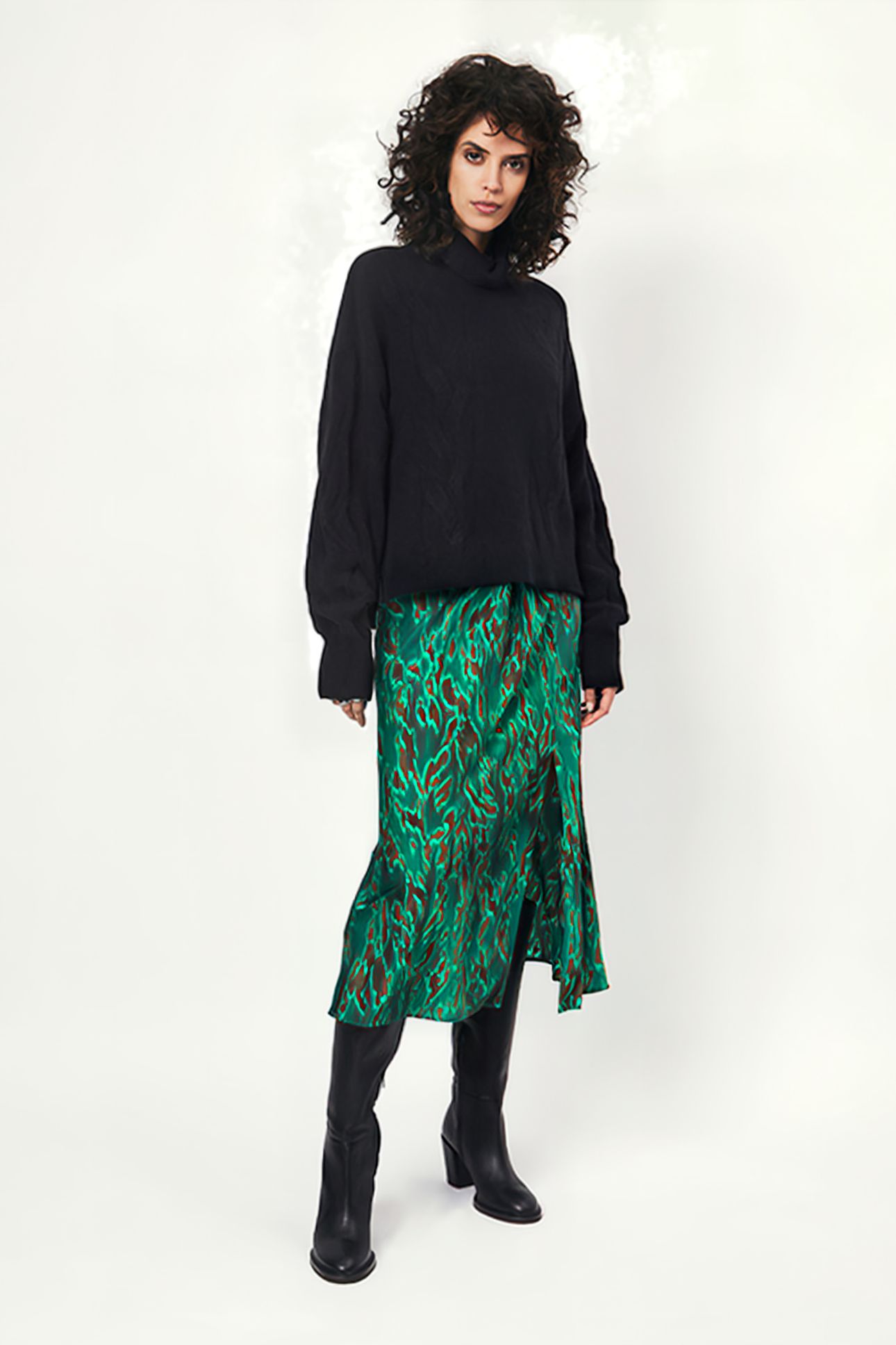 ZARINA PRINTED MAXI SKIRT MULTICOLOUR 1