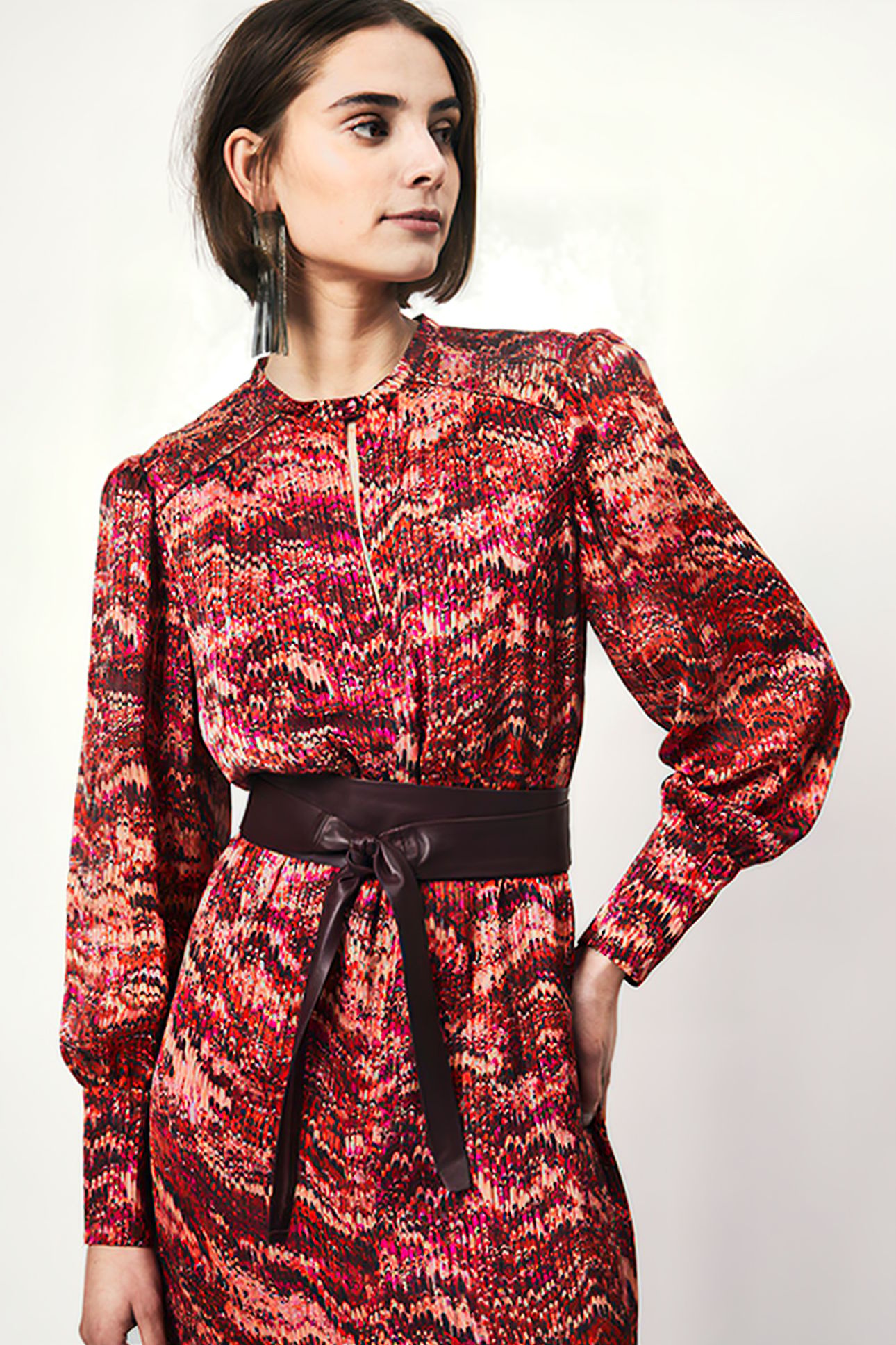 SHADOW PRINTED MIDI DRESS MULTICOLOUR 4