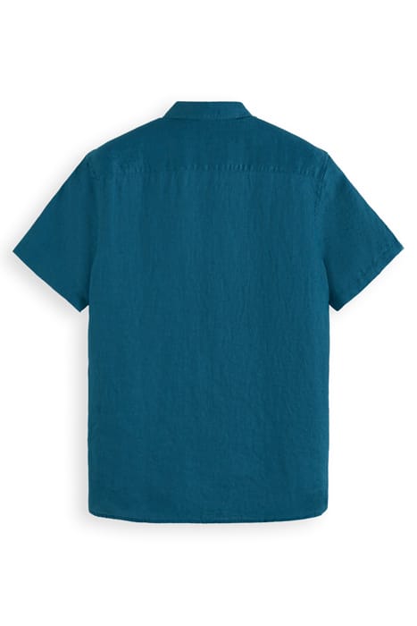 SHORT SLEEVE LINEN SHIRT HARBOUR TEAL 2