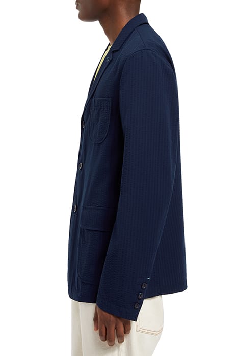 UNCONSTRUCTED SEERSUCKER BLAZE NAVY BLUE 6