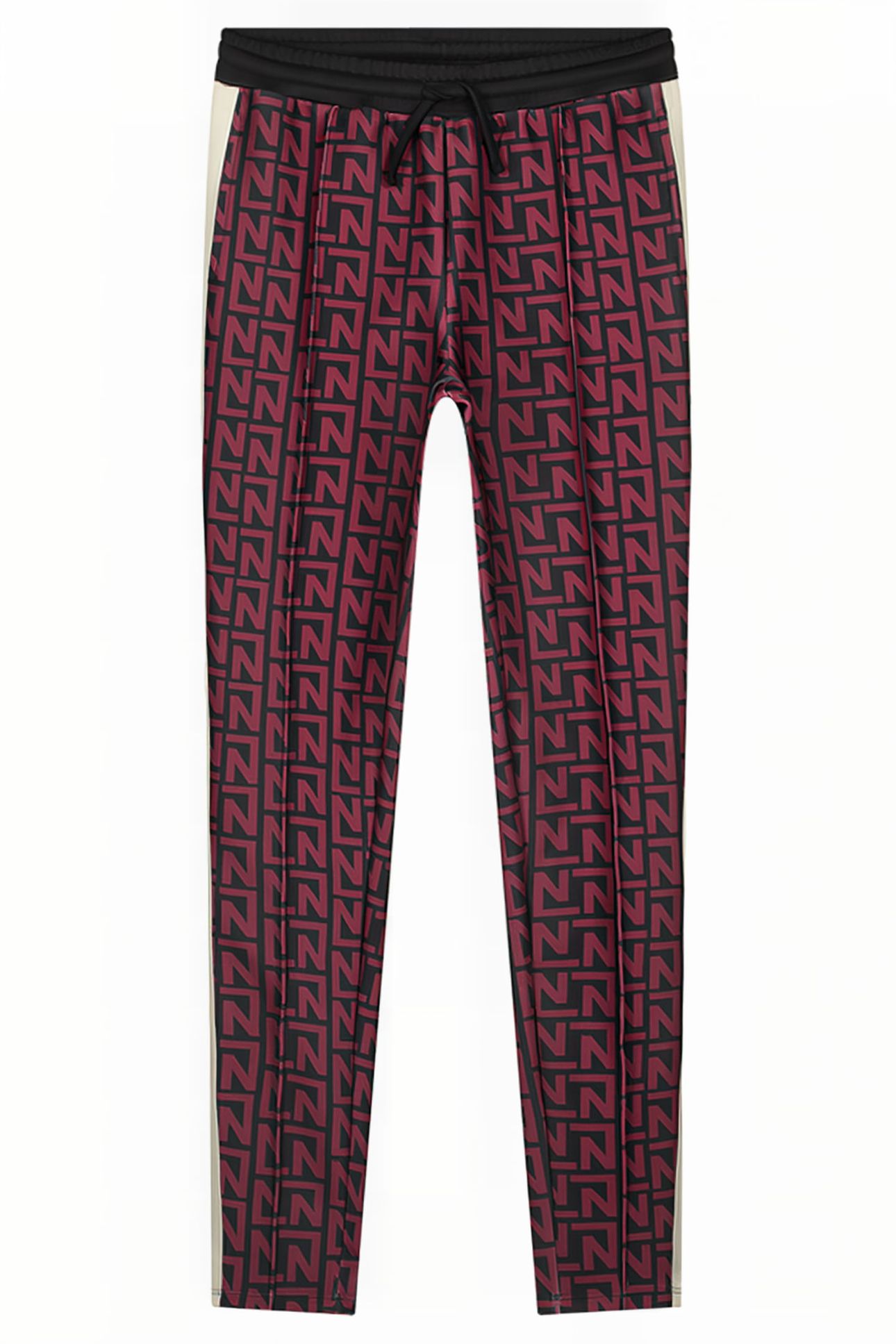 LOGO ALLOVER TRACKPANTS WINE 1