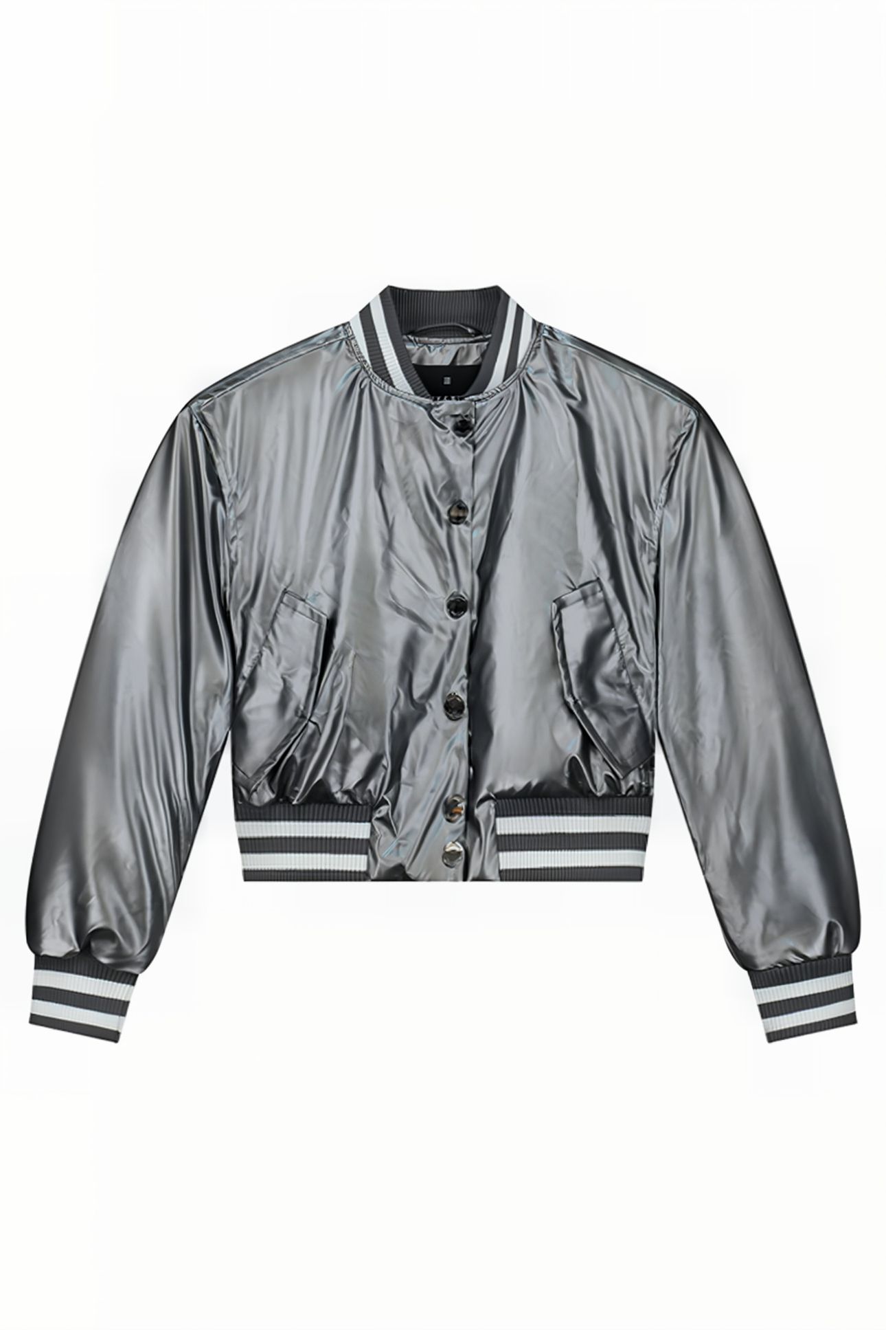 HAYLEE BOMBER GUN METAL METALLIC 1