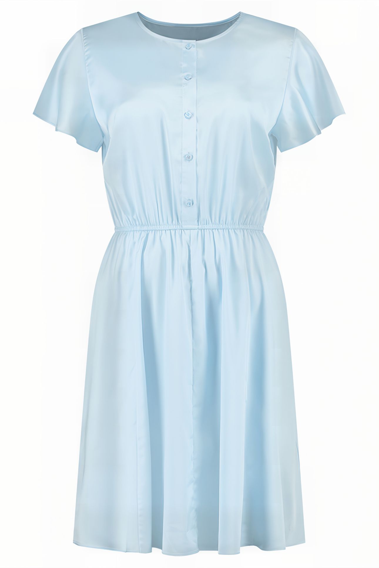 SERA SHORT SLEEVE DRESS PEBBLE BLUE 1