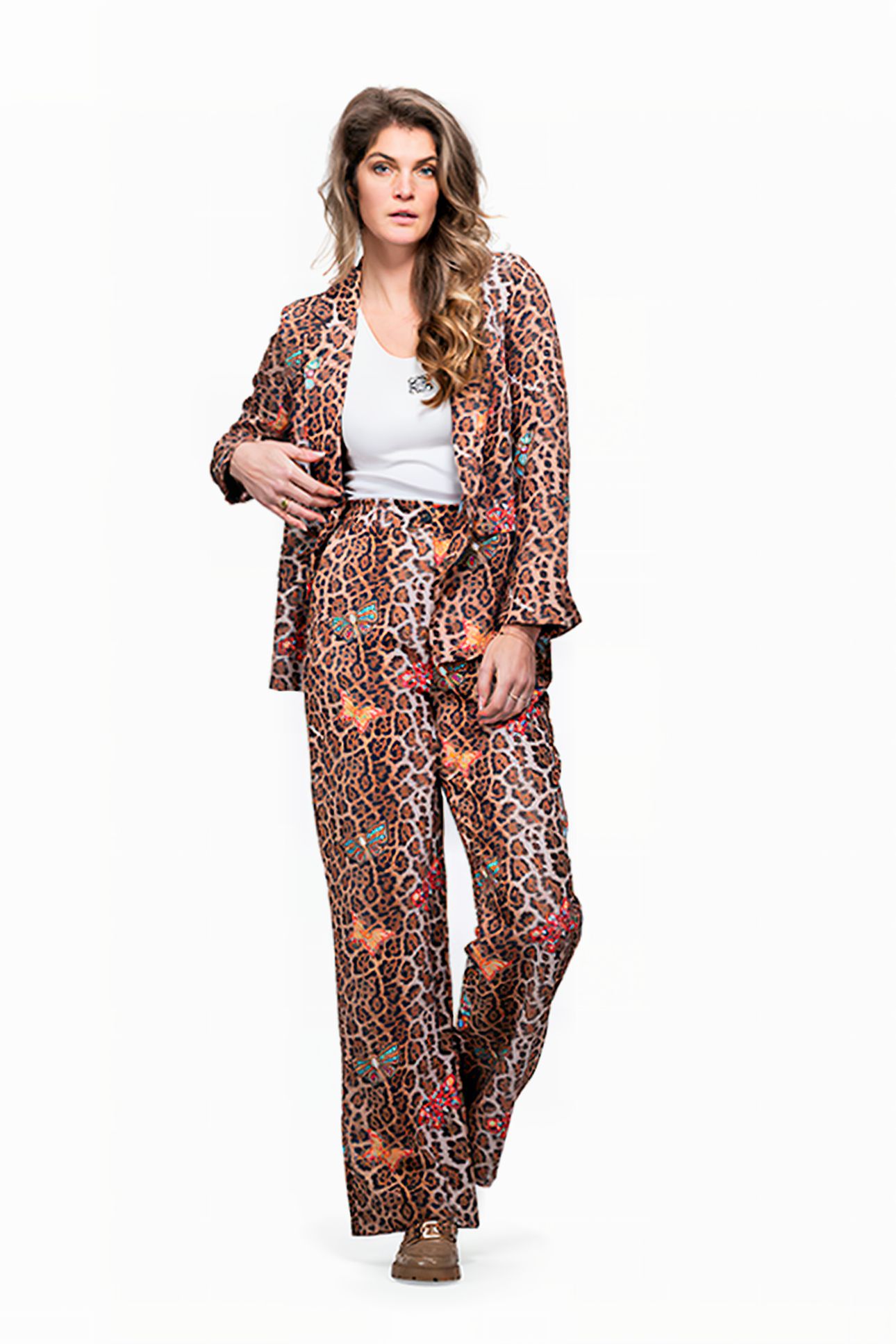 PANTS MOON PANTER WITH BUTTERFLIES CAMEL 3