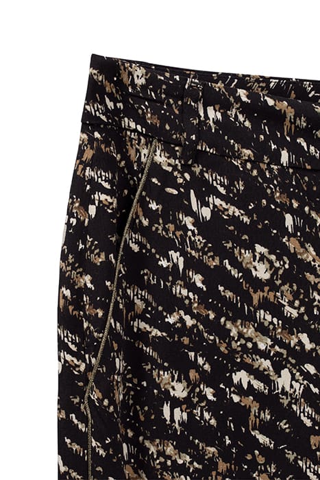BLACK FUSAIN PRINT FLOWING TROUSERS BLACK 6