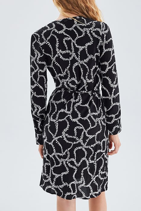 BLACK DRESS WITH ECRU LETTERING PRINT BLACK 2