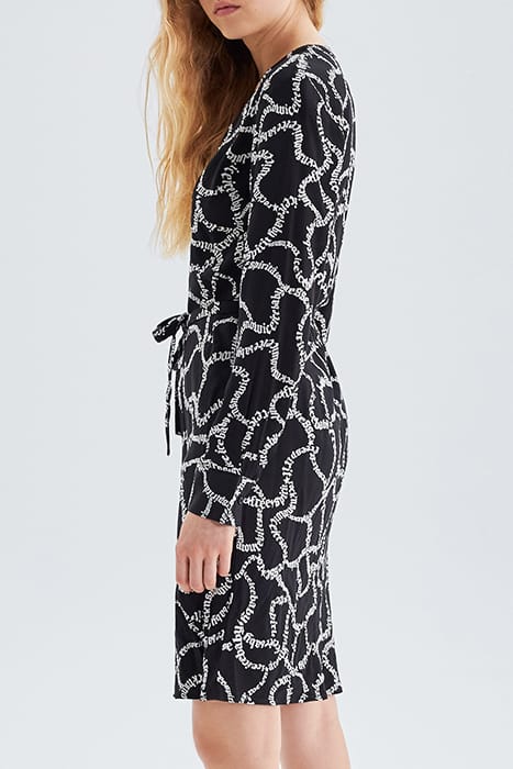 BLACK DRESS WITH ECRU LETTERING PRINT BLACK 5