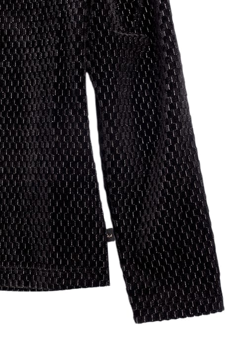 GIRLS’ BLACK TEXTURE, LUREX, JACQUARD VELVET KNIT T-SHIRT BL 5