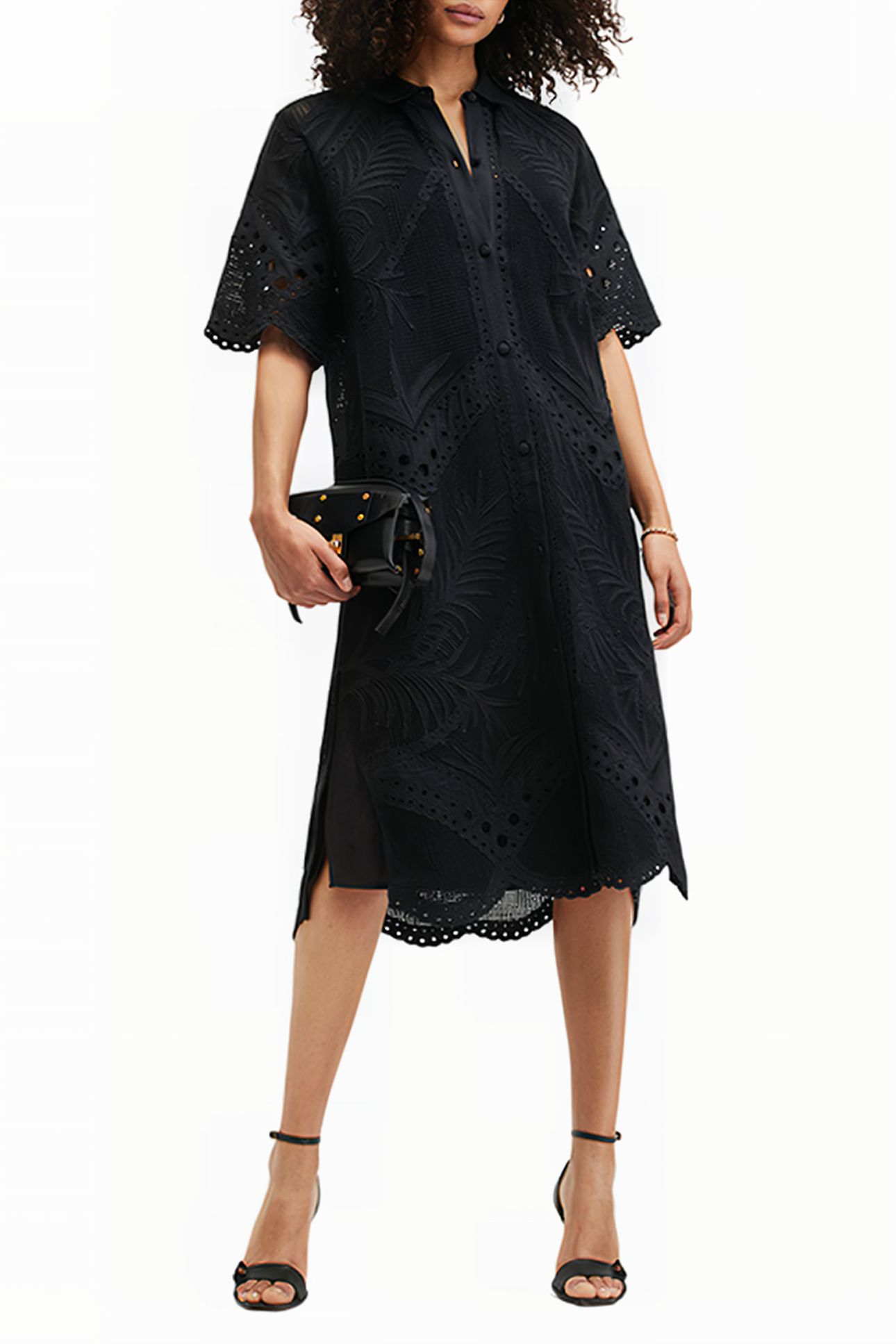 MERIA BRODERIE DRESS BLACK 1