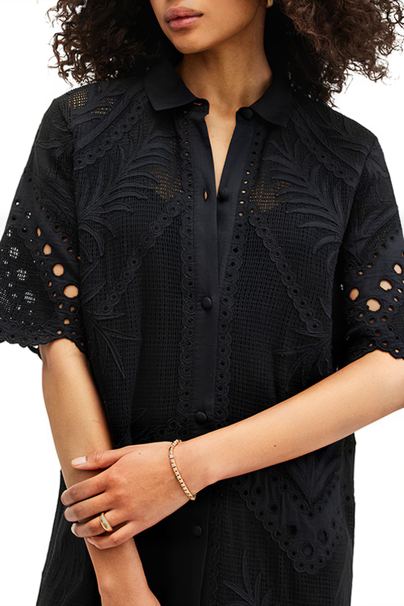 MERIA BRODERIE DRESS BLACK 6