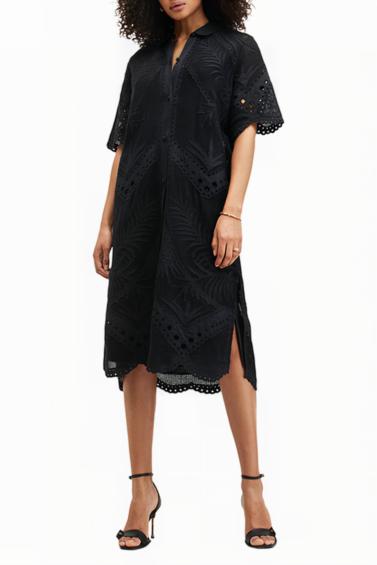 MERIA BRODERIE DRESS BLACK 5