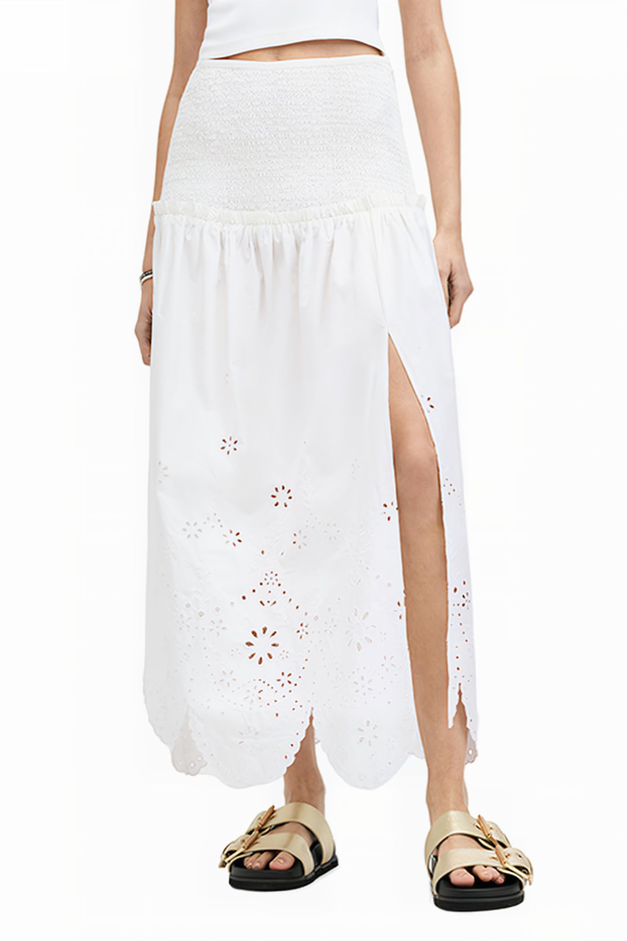 ALEX EMB SKIRT OFF WHITE 1