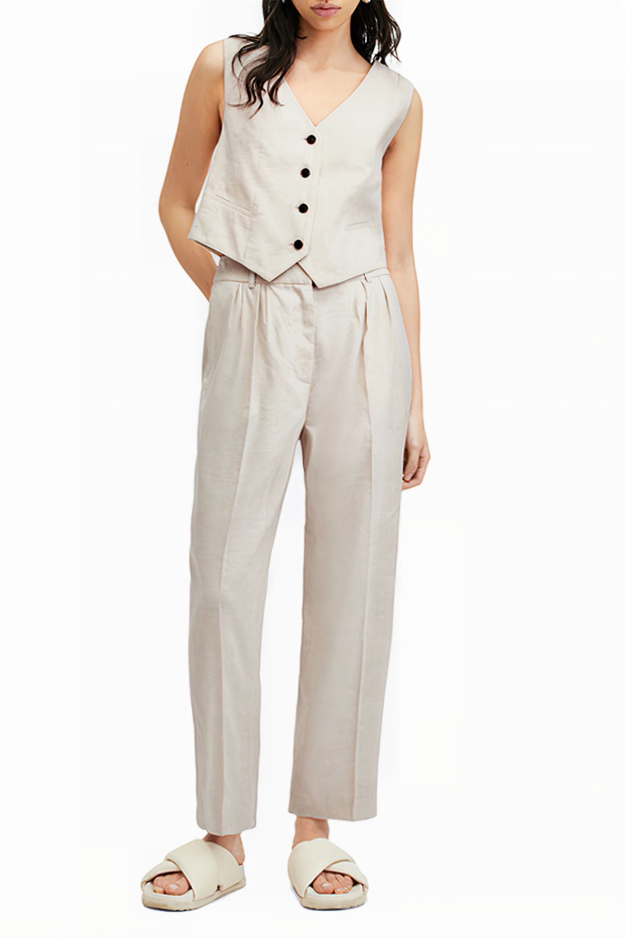 WHITNEY WAISTCOAT NEUTRAL BEIGE 3