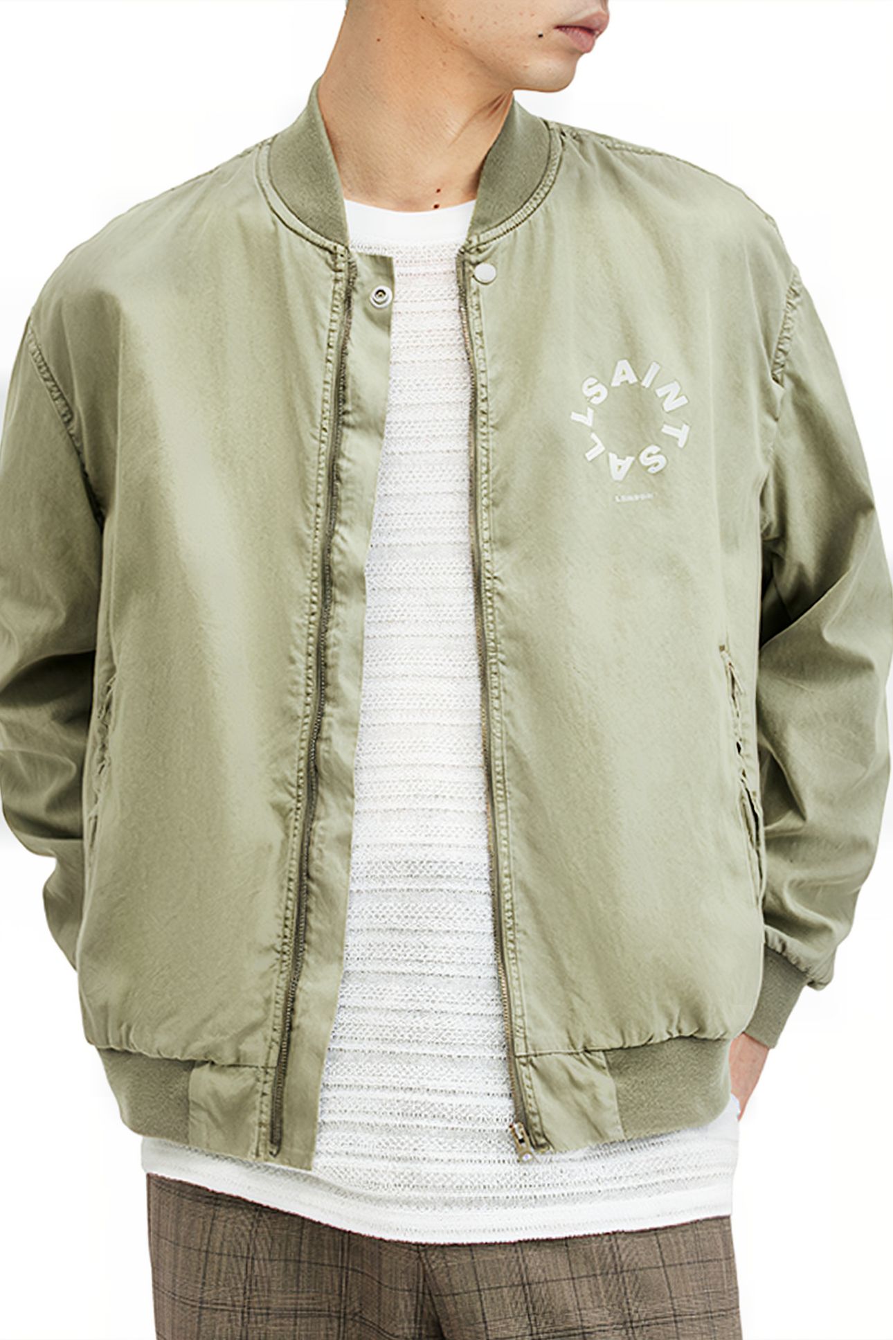 TIERRA FADED BOMBER HERB GREEN 1