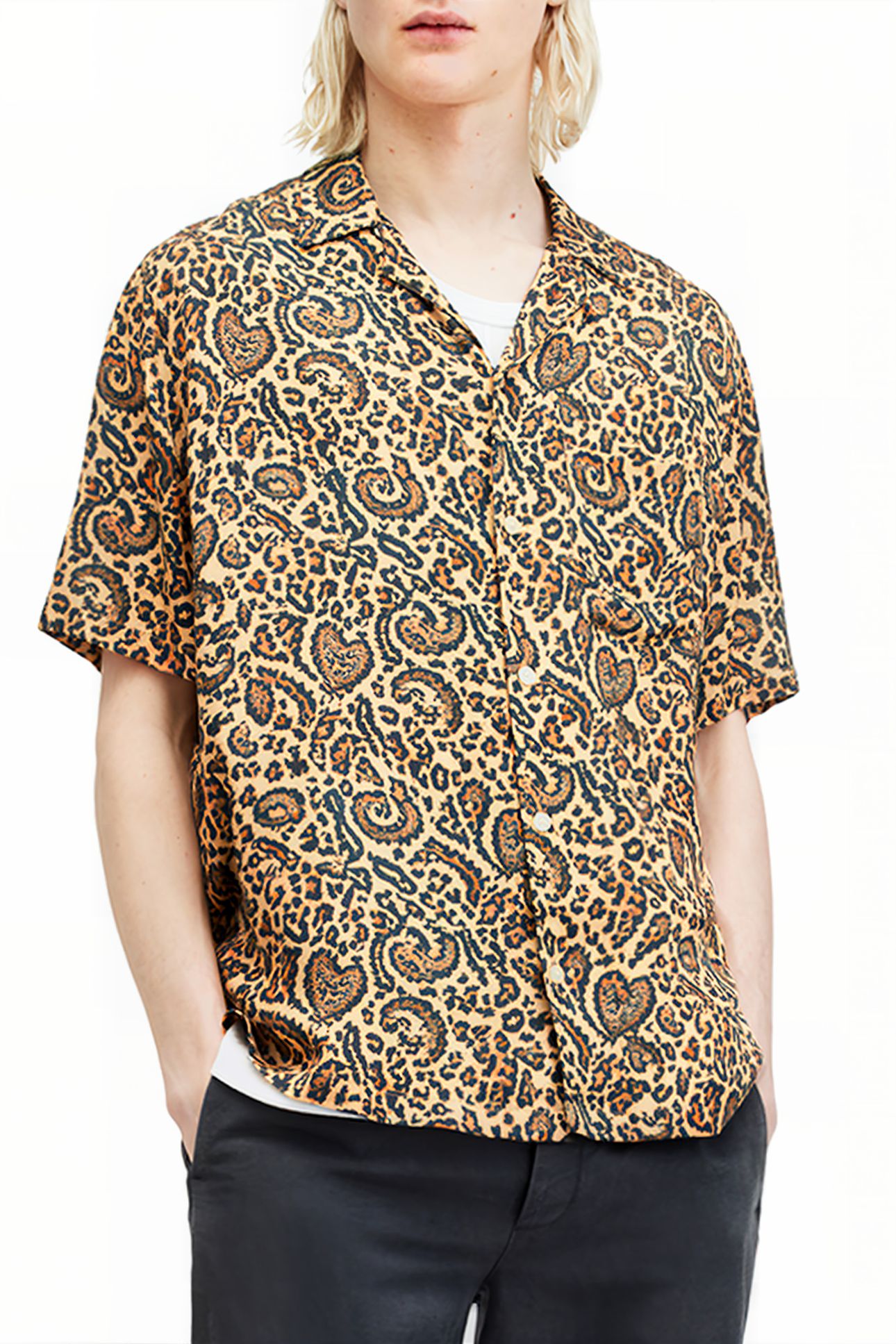 LEO PAISLEY SS SHIRT JET BLACK 1