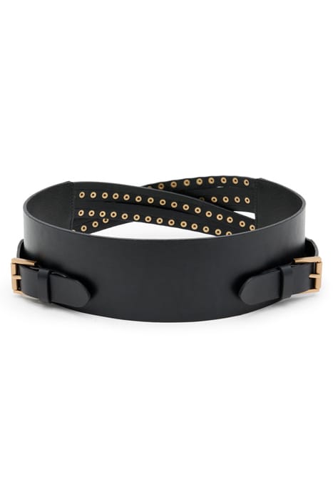 LEONIE STUD WIDE BLT BLACK/WARM BRASS 4